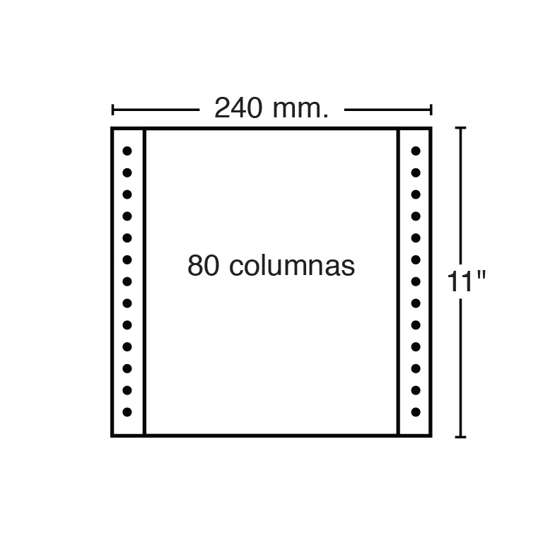 PAPEL CONTINUO 240MMX 11PULGADAS 2 COPIAS 70/57G 1500 HOJAS BLANCO