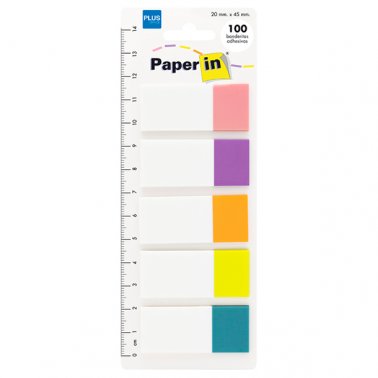 BANDERITAS PAPER-IN 20X48 5C.MOR.100U