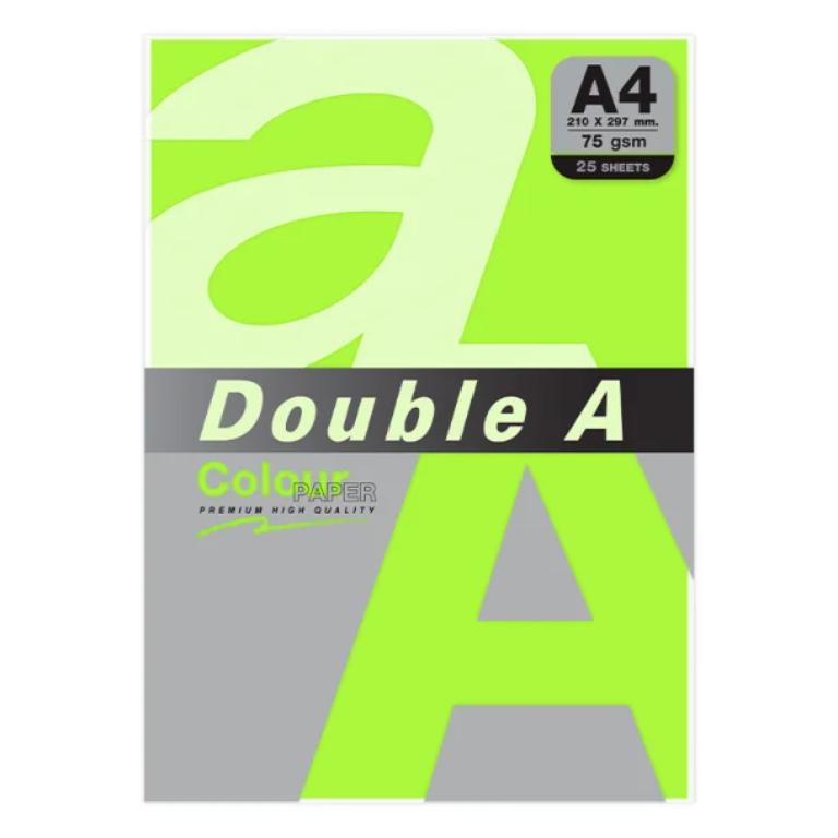 PAPEL DOUBLE A A4 75GR 25H VERDE NEON