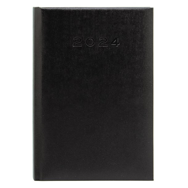 AGENDA PLUS CLASSIC 2024 NEGRO A5 DÍA PÁGINA PVC
