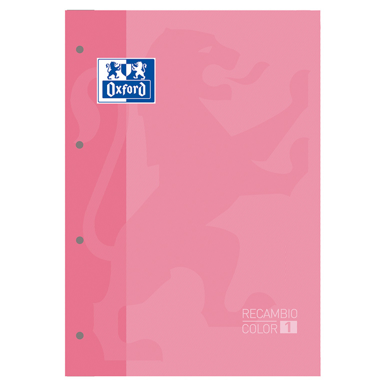 RECAMBIO CARPETA OXFORD A4 80 HOJAS 90 GRAMOS CUADRICULA 5 MM. BANDA COLOR CHICLE