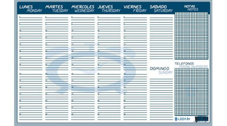 PLANNING SOBREMESA SEMAN. T152