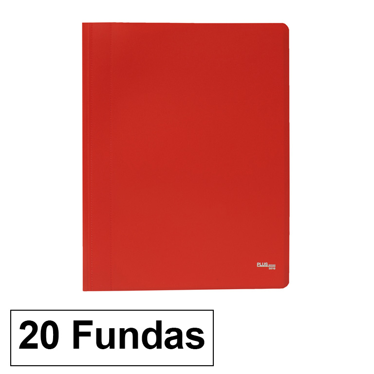 CARPETA PLUS OFFICE POLIPROPILENO FLEXIBLE 20 FUNDAS TRANSPARENTES POLIPROPILENO A4 COLOR ROJO