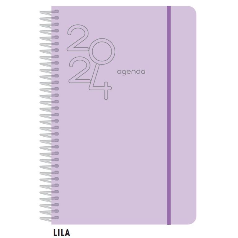 AGENDA ESPIRAL POLIPROPILENO LILA PASTEL 13,5X21 CMS SEMANA VISTA	